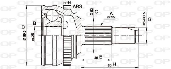 OPEN PARTS jungčių komplektas, kardaninis velenas CVJ5251.10